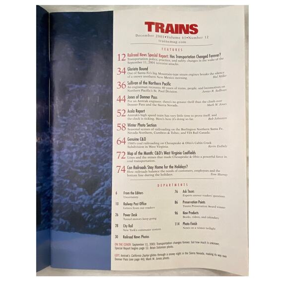 Vtg Lot 2 Trains November December 2001 Magazine Special Report 9-11-01 Collect - Picture 5 of 6